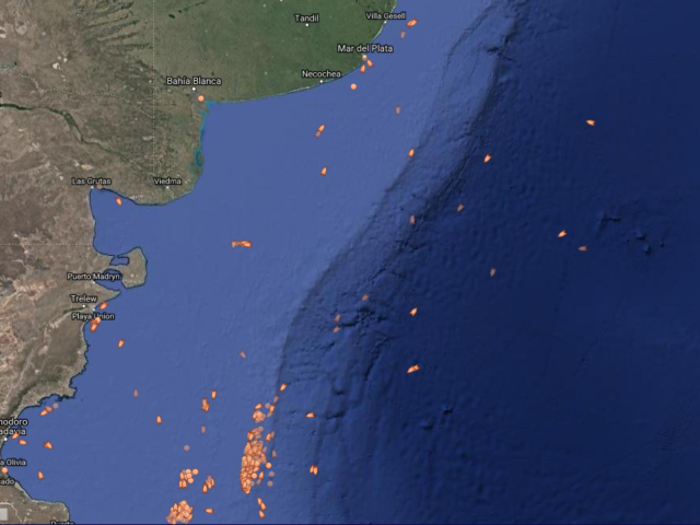 Fishing vessels population near EEZ