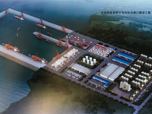 Plans for the port show a 500-metre dock shipyard and factory