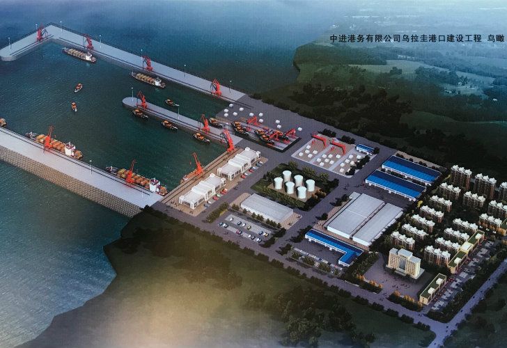 Plans for the port show a 500-metre dock shipyard and factory